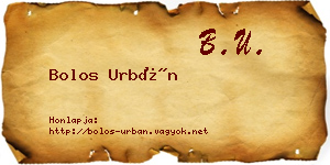 Bolos Urbán névjegykártya